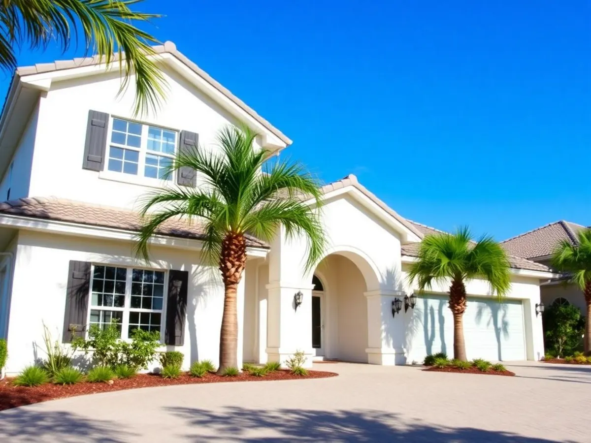 Bright clean Florida home exterior after professional soft washing